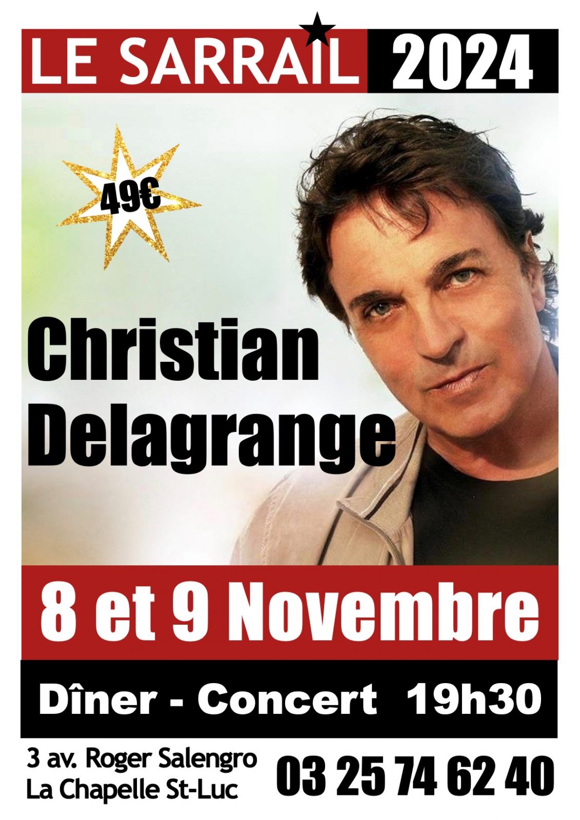 SOIRÉES EXCEPTIONNELLES AVEC CHRISTIAN DELAGRANGE Du 8 au 9 nov 2024