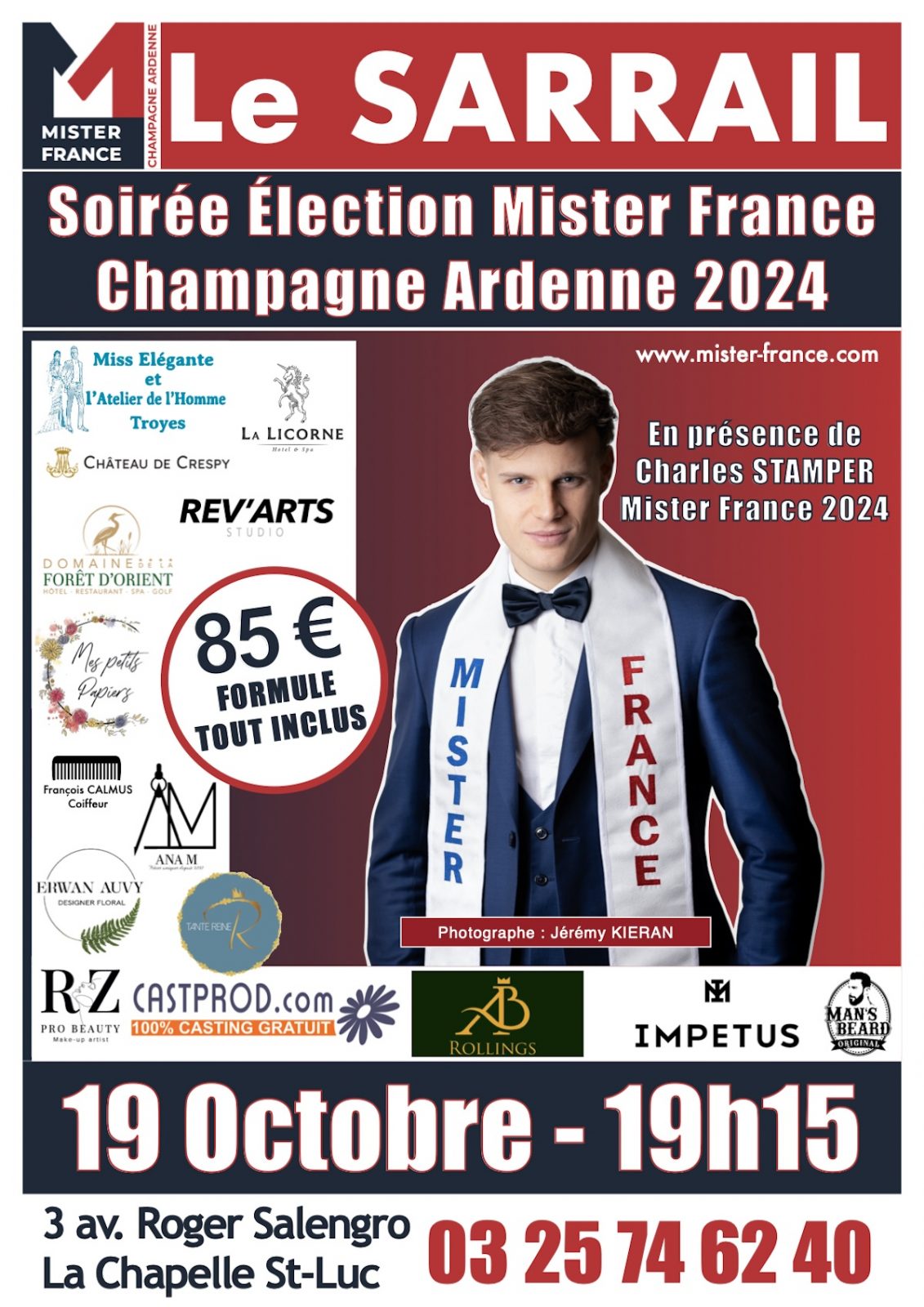 SOIRÉE ÉLECTION MISTER FRANCE CHAMPAGNE ARDENNE... Le 19 oct 2024