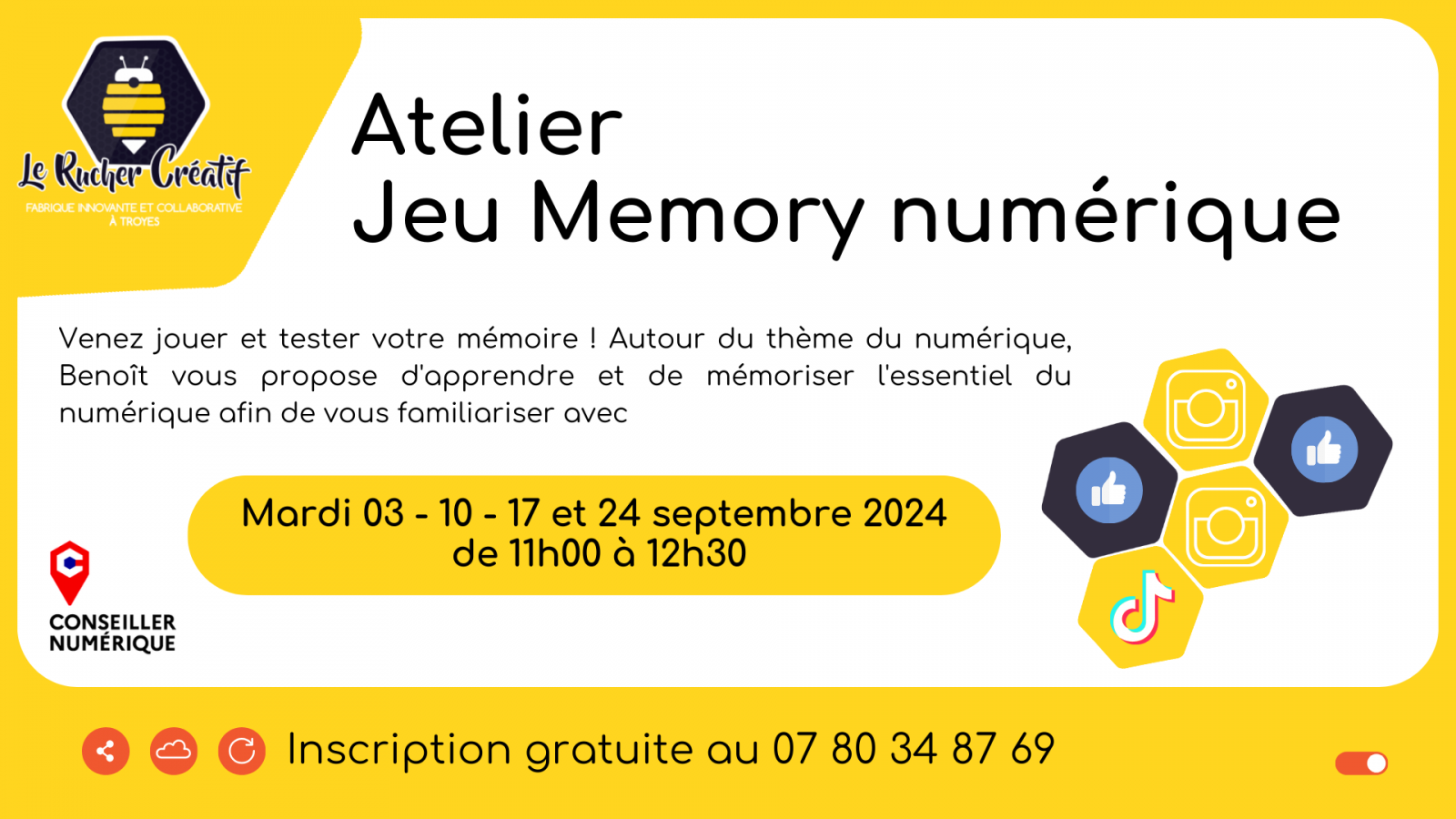 Atelier : Jeu Memory Numérique Du 17 au 24 sept 2024