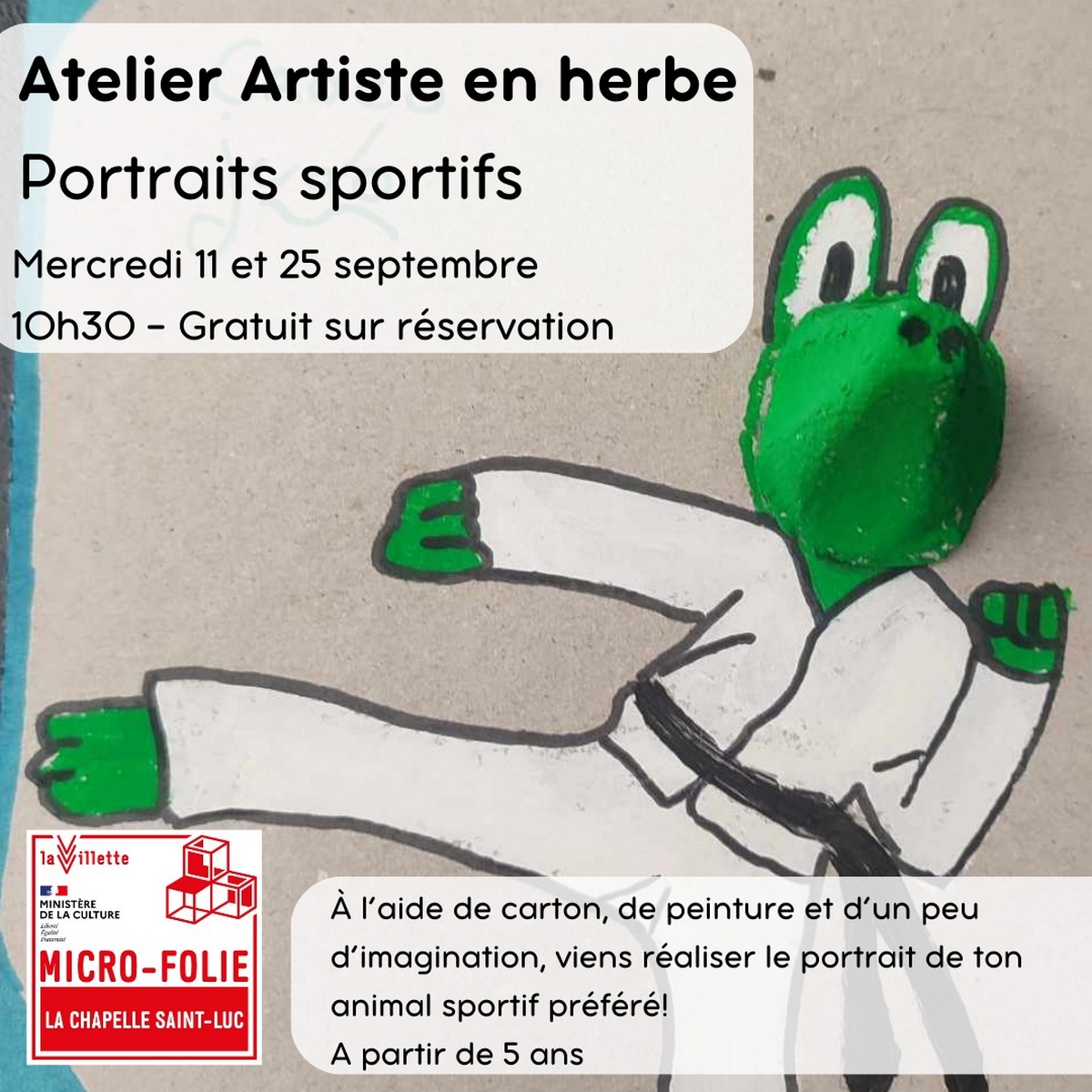 Artistes en herbe - Portraits sportifs Du 11 au 25 sept 2024