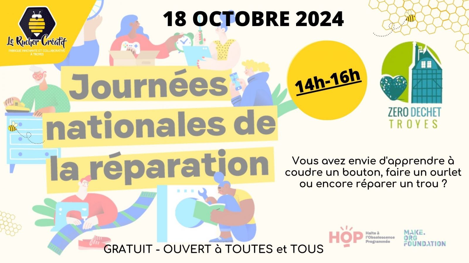 Atelier Rafistolage avec Zéro Déchet Le 18 oct 2024