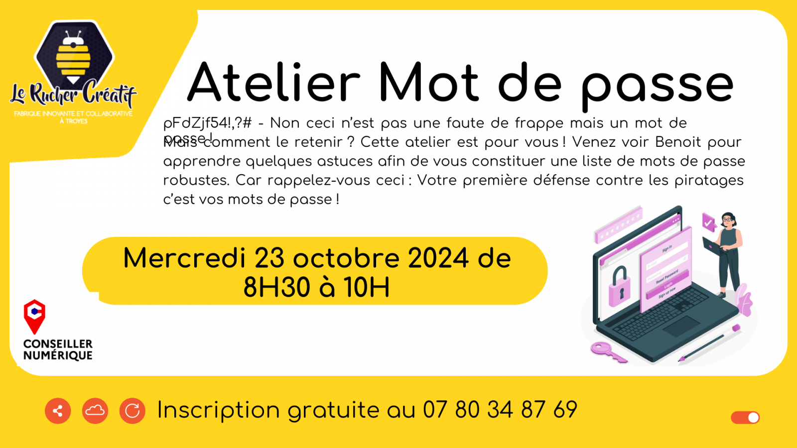 Atelier Mots de passe Le 23 oct 2024