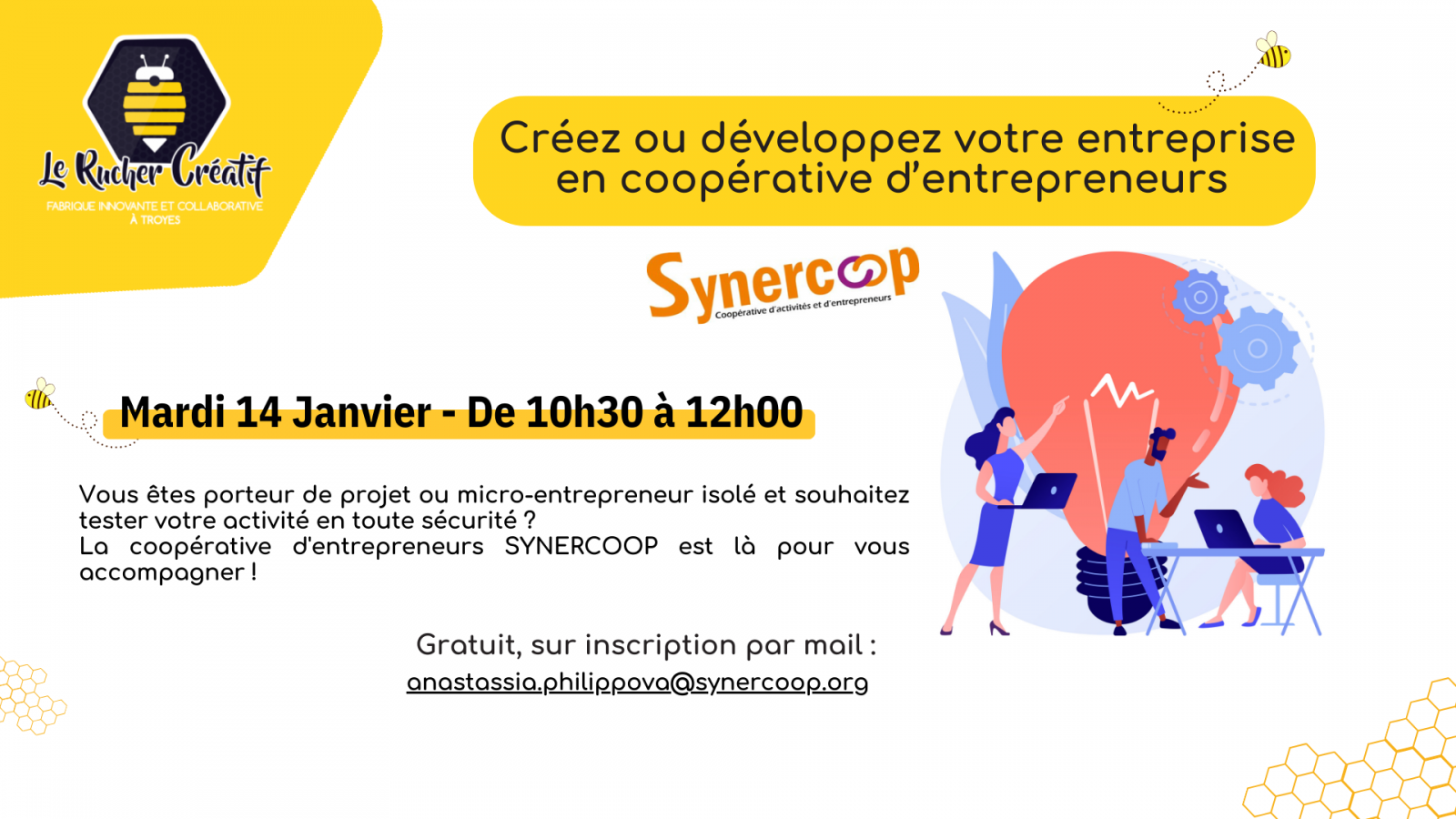 Créez ou développez votre entreprise en coopérative... Le 14 janv 2025